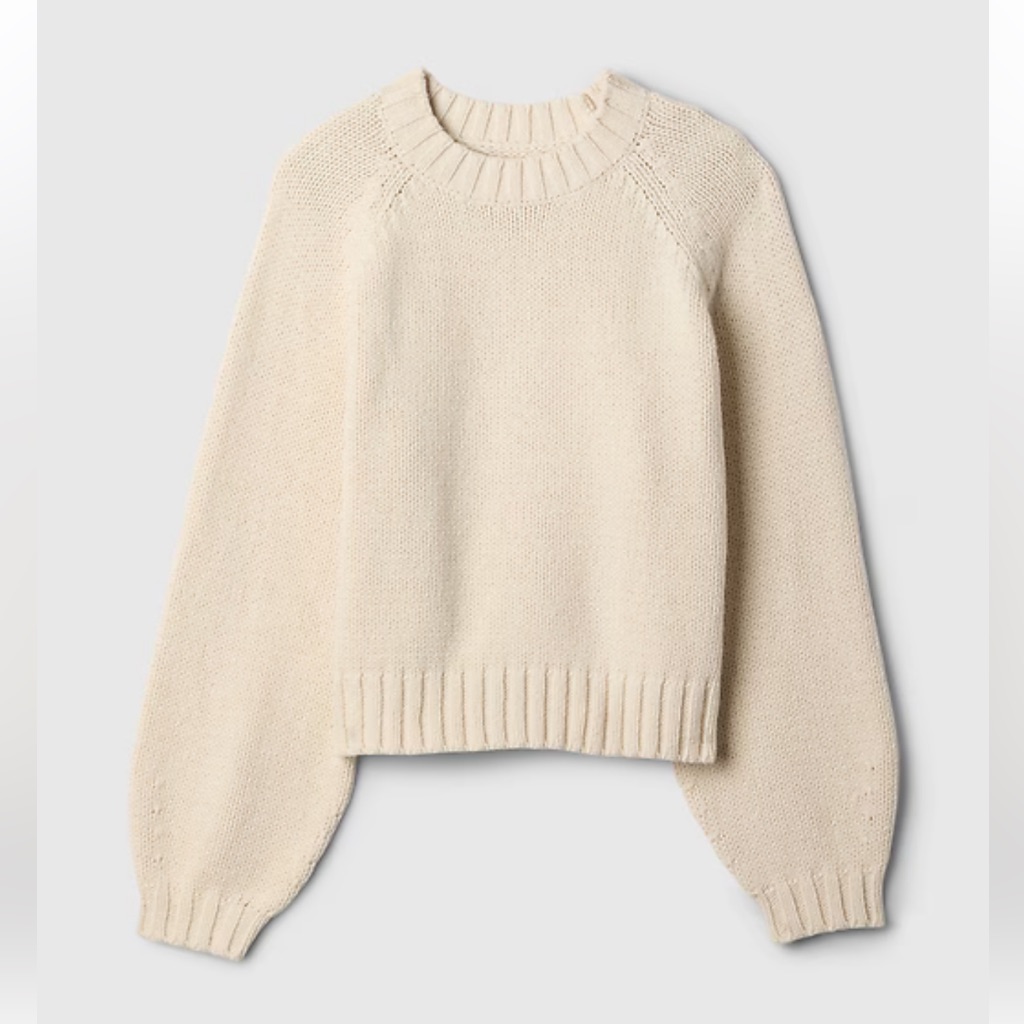 Gap Cream Knit Crewneck Sweater